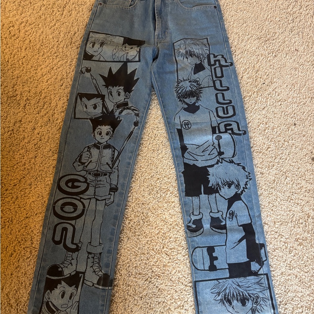 Anime Graphic Blue Jeans